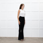Essentiel Antwerp Black Ribbed Flared Leggings