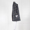 Sacai Luck Grey and Blue Leopard Button Up Coat