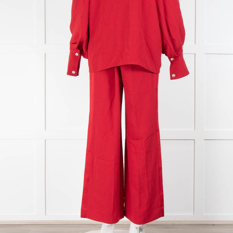Maison Rabih Kayrouz Red Wide Leg Trousers