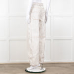 Me + Em Cream Black Stripe Barrel Jean