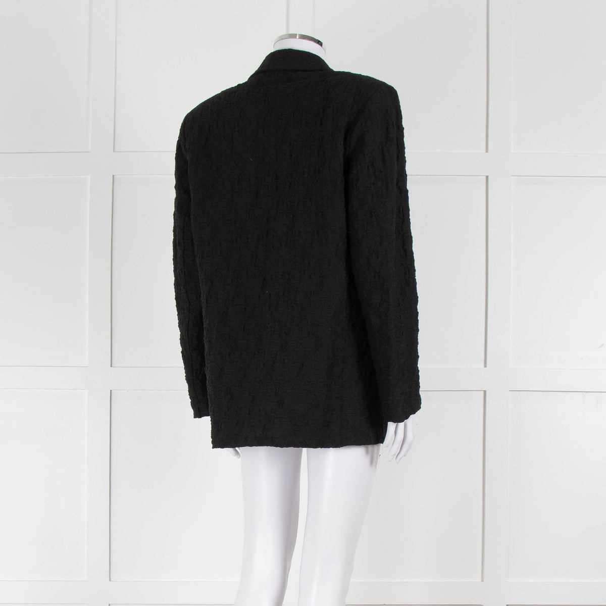 Harris Wharf London Black Textured Cotton Blend Oversized Blazer