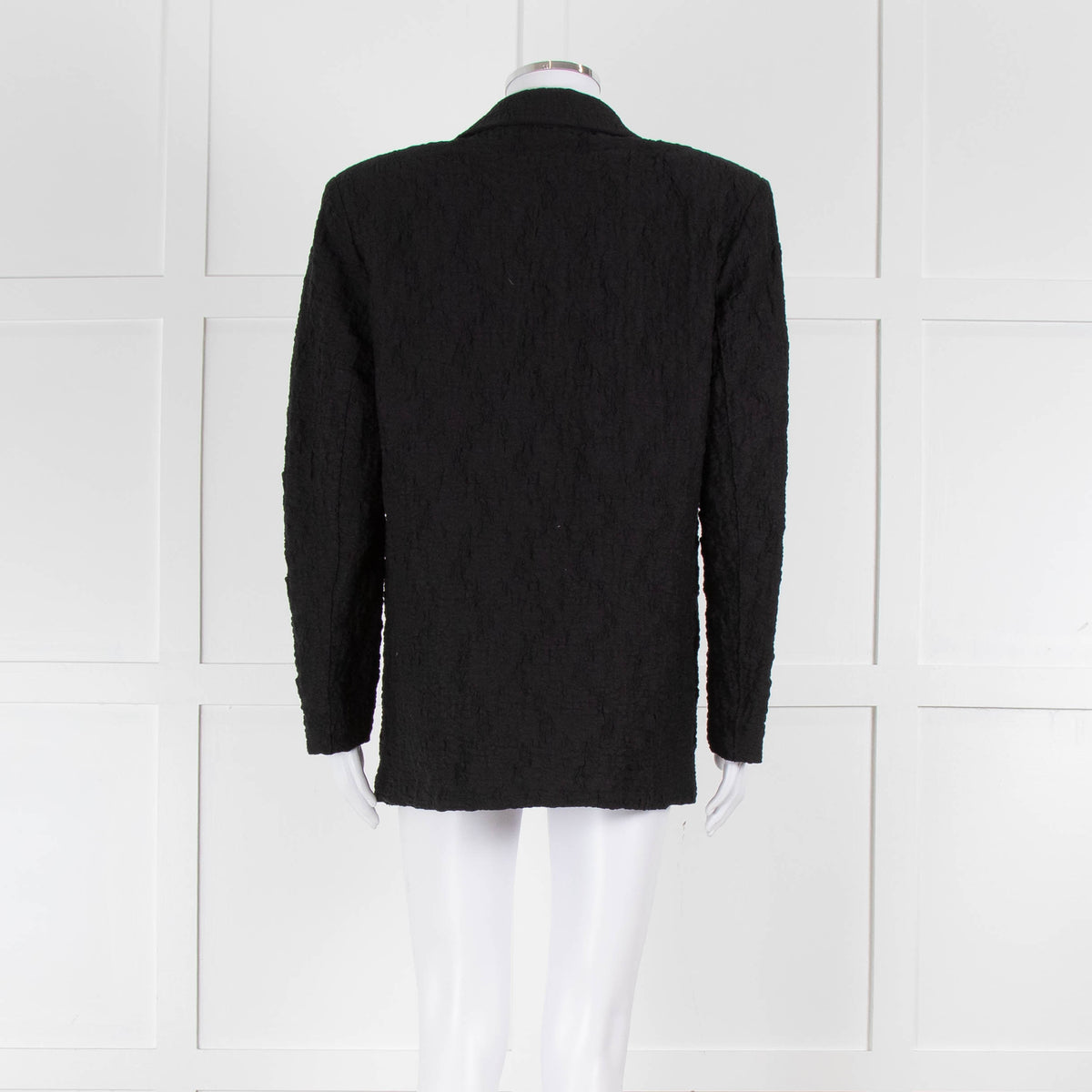 Harris Wharf London Black Textured Cotton Blend Oversized Blazer