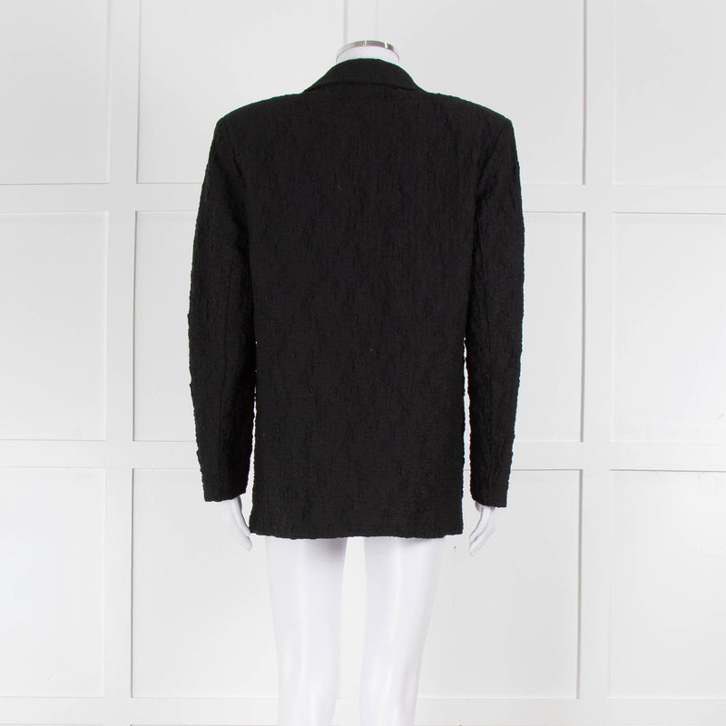 Harris Wharf London Black Textured Cotton Blend Oversized Blazer