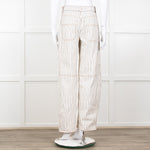 Me + Em Cream Black Stripe Barrel Jean