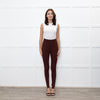 Varley Brown Rib Knit Leggings with Beige Side Stripe