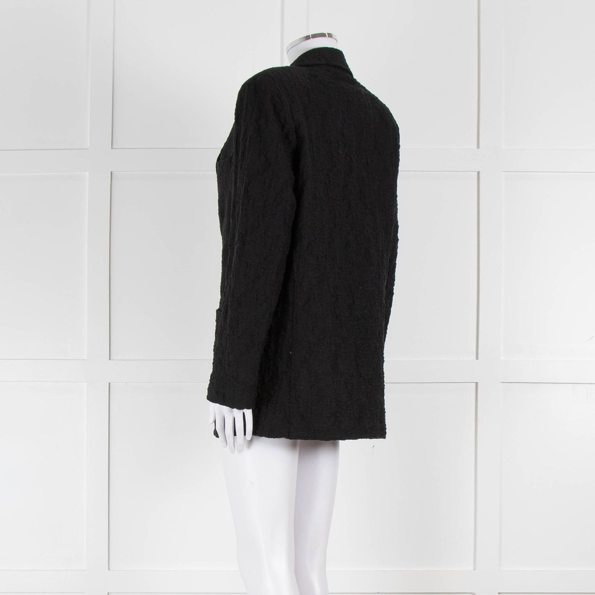 Harris Wharf London Black Textured Cotton Blend Oversized Blazer