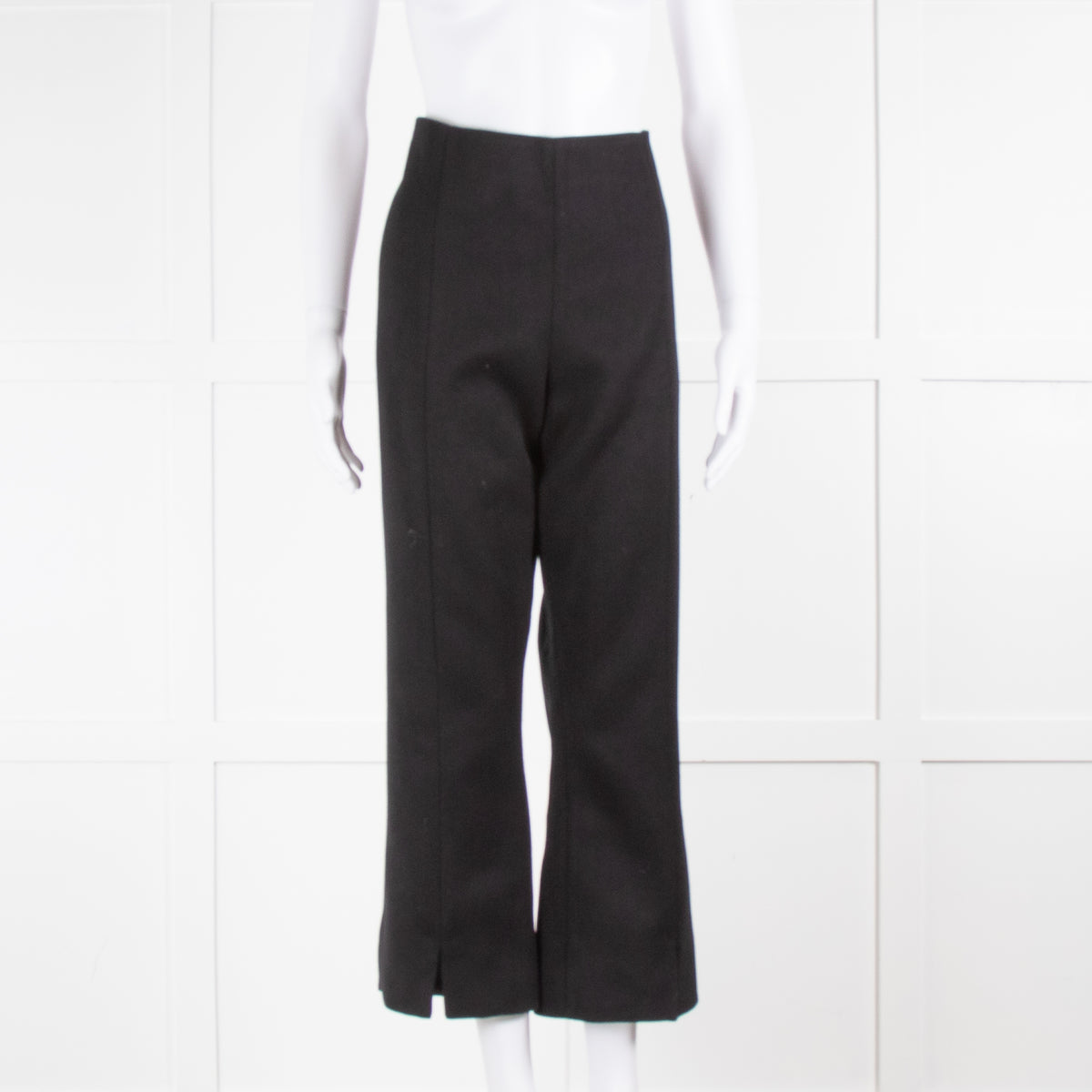 By Malene Birger Black Thick Twill Trousers Split Ankle Hem
