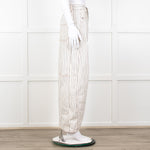 Me + Em Cream Black Stripe Barrel Jean