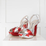 Terry de Havilland Red/Silver Lightning Platform Sandals