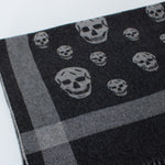 Alexander McQueen Grey Shawl With Gold Thread And Skulls