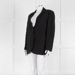 Harris Wharf London Black Textured Cotton Blend Oversized Blazer