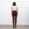 Varley Brown Rib Knit Leggings with Beige Side Stripe