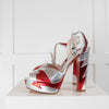 Terry de Havilland Red/Silver Lightning Platform Sandals
