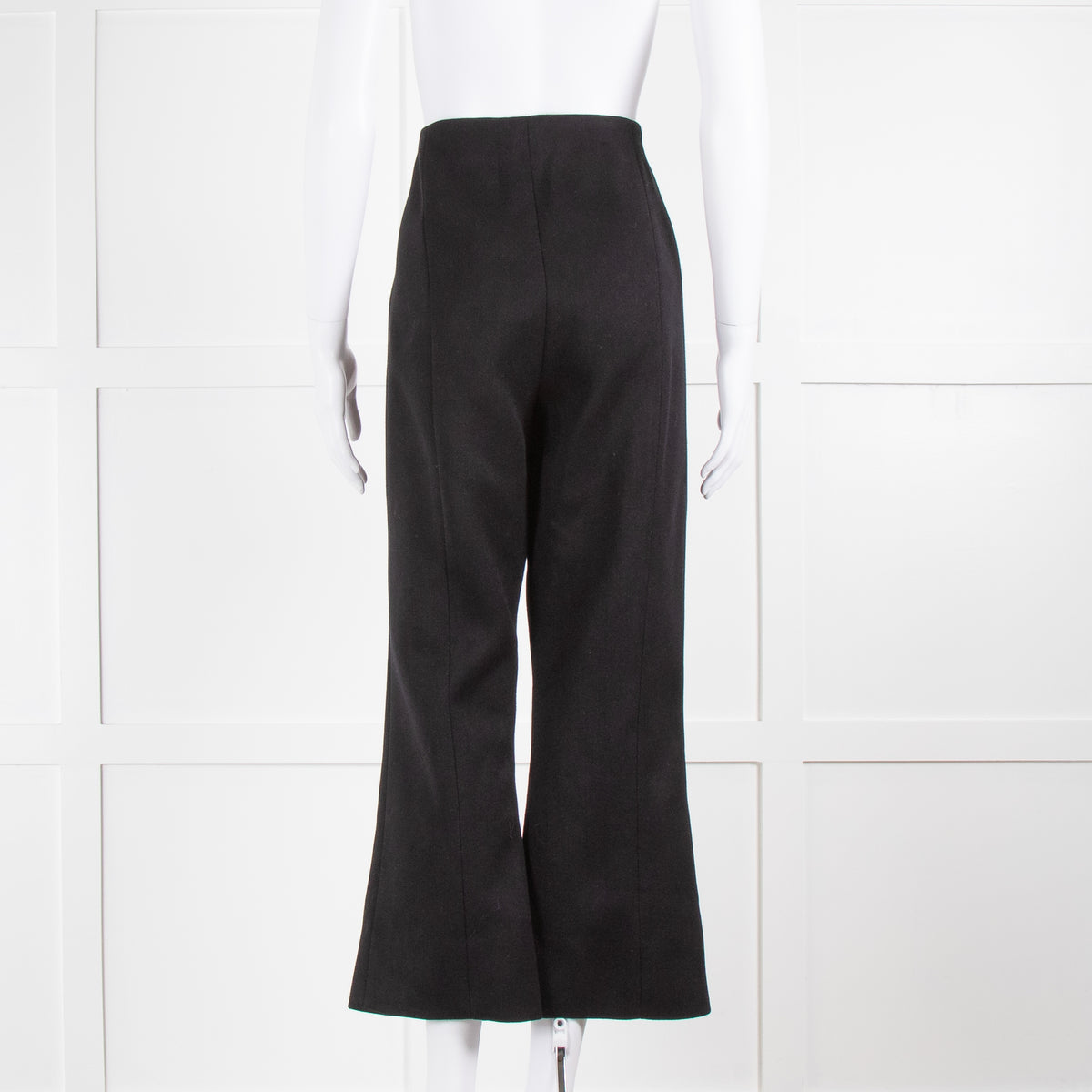 By Malene Birger Black Thick Twill Trousers Split Ankle Hem