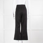 By Malene Birger Black Thick Twill Trousers Split Ankle Hem