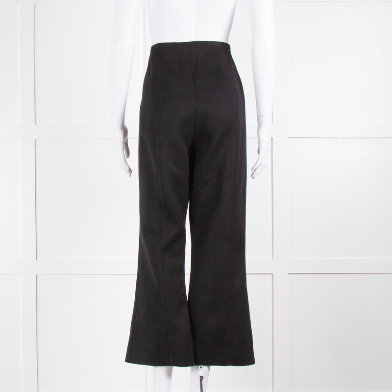 By Malene Birger Black Thick Twill Trousers Split Ankle Hem