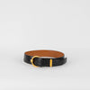 Delvaux Black Croc Leather Gold Buckle Belt
