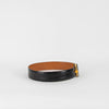 Delvaux Black Croc Leather Gold Buckle Belt