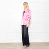 Cinq a Sept Pink Silk Feel Blazer With Ruch Sleeves
