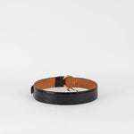 Delvaux Black Croc Leather Gold Buckle Belt
