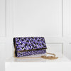 Jimmy Choo Purple Animal Print Fabric Clutch