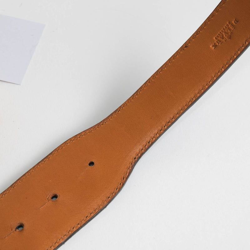 Delvaux Black Croc Leather Gold Buckle Belt