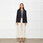 Free People Black Linen Blazer Jacket