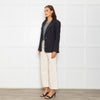 Free People Black Linen Blazer Jacket