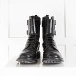 Church's Black Carly Round Toe Combat Boots