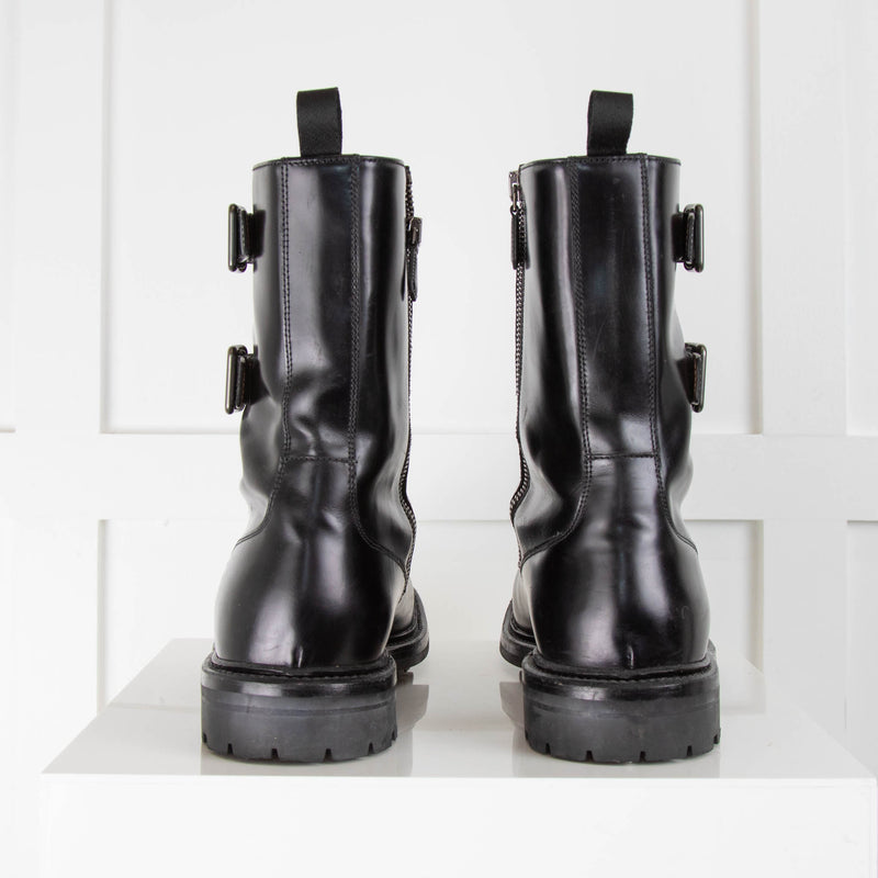 Church's Black Carly Round Toe Combat Boots