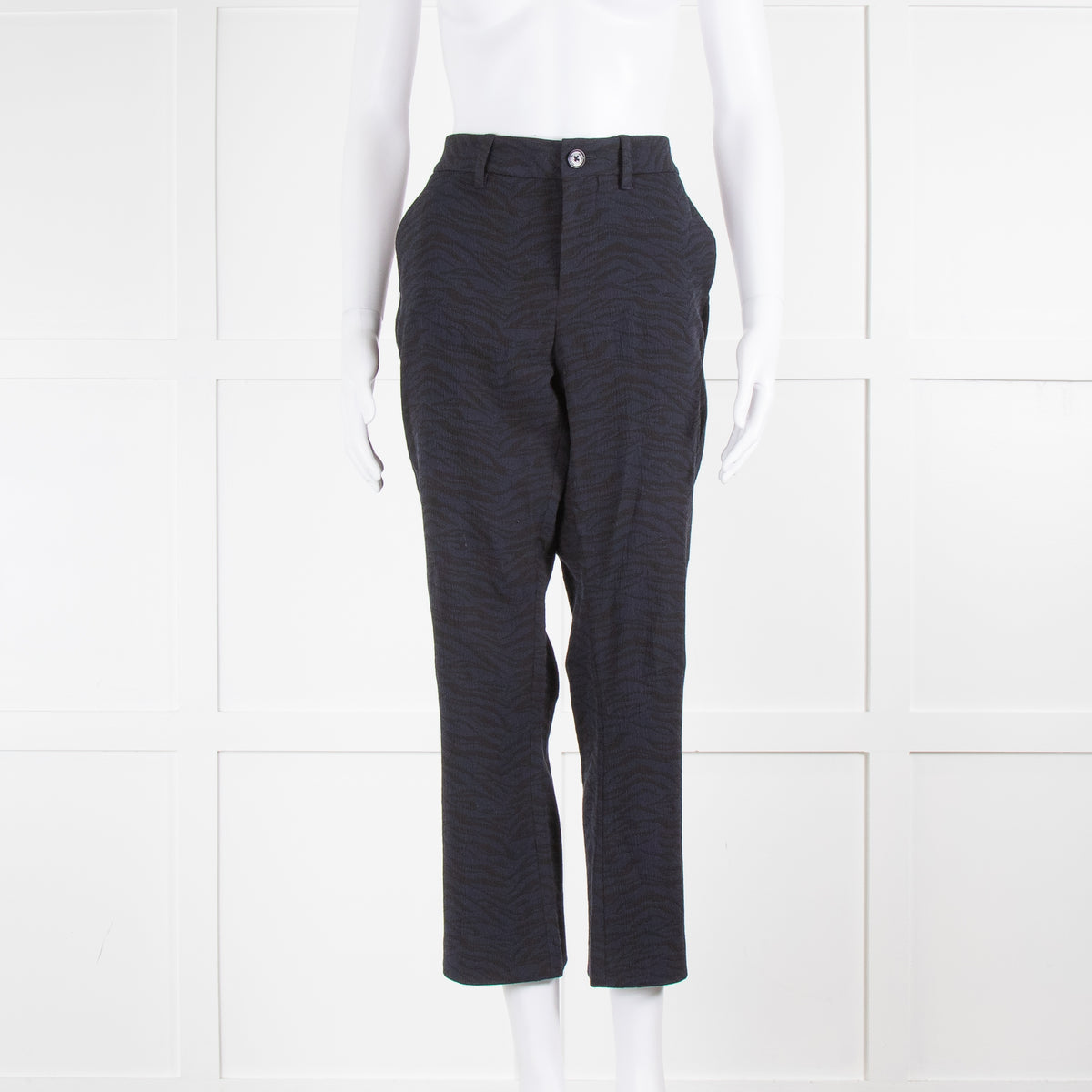 Zadig & Voltaire Navy Black Zebra Print Trousers