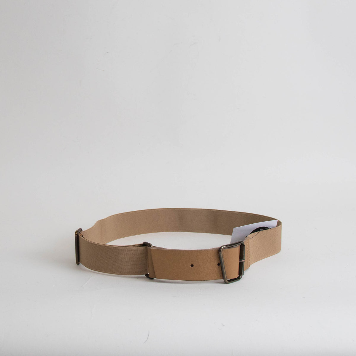 Akris Biscuit Leather And Elastic Belt