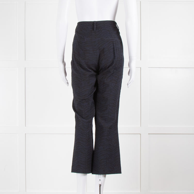 Zadig & Voltaire Navy Black Zebra Print Trousers