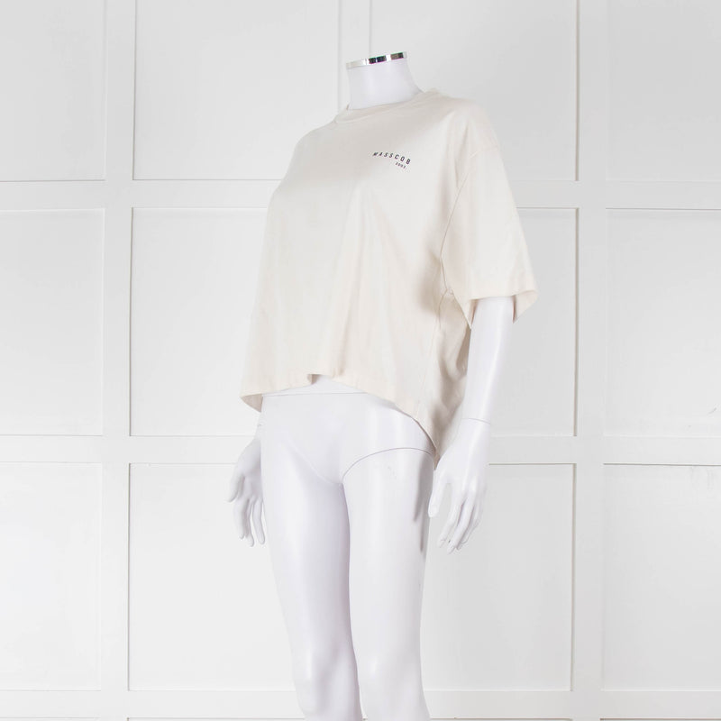 Masscob Cream Oversized T Shirt