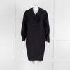 Harris Wharf London Navy Double Breasted Wool Coat