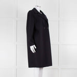 Harris Wharf London Navy Double Breasted Wool Coat