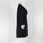 Harris Wharf London Navy Double Breasted Wool Coat