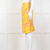 Miu Miu Peach Yellow Floral Brocade Pencil Skirt