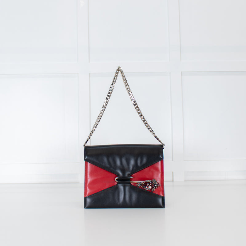 Alexander McQueen Red And Black Spider Pin Bag