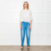 Vanessa Bruno White Linen Applique Lace Blouse