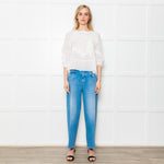 Vanessa Bruno White Linen Applique Lace Blouse