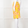 Miu Miu Peach Yellow Floral Brocade Pencil Skirt