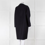 Harris Wharf London Navy Double Breasted Wool Coat