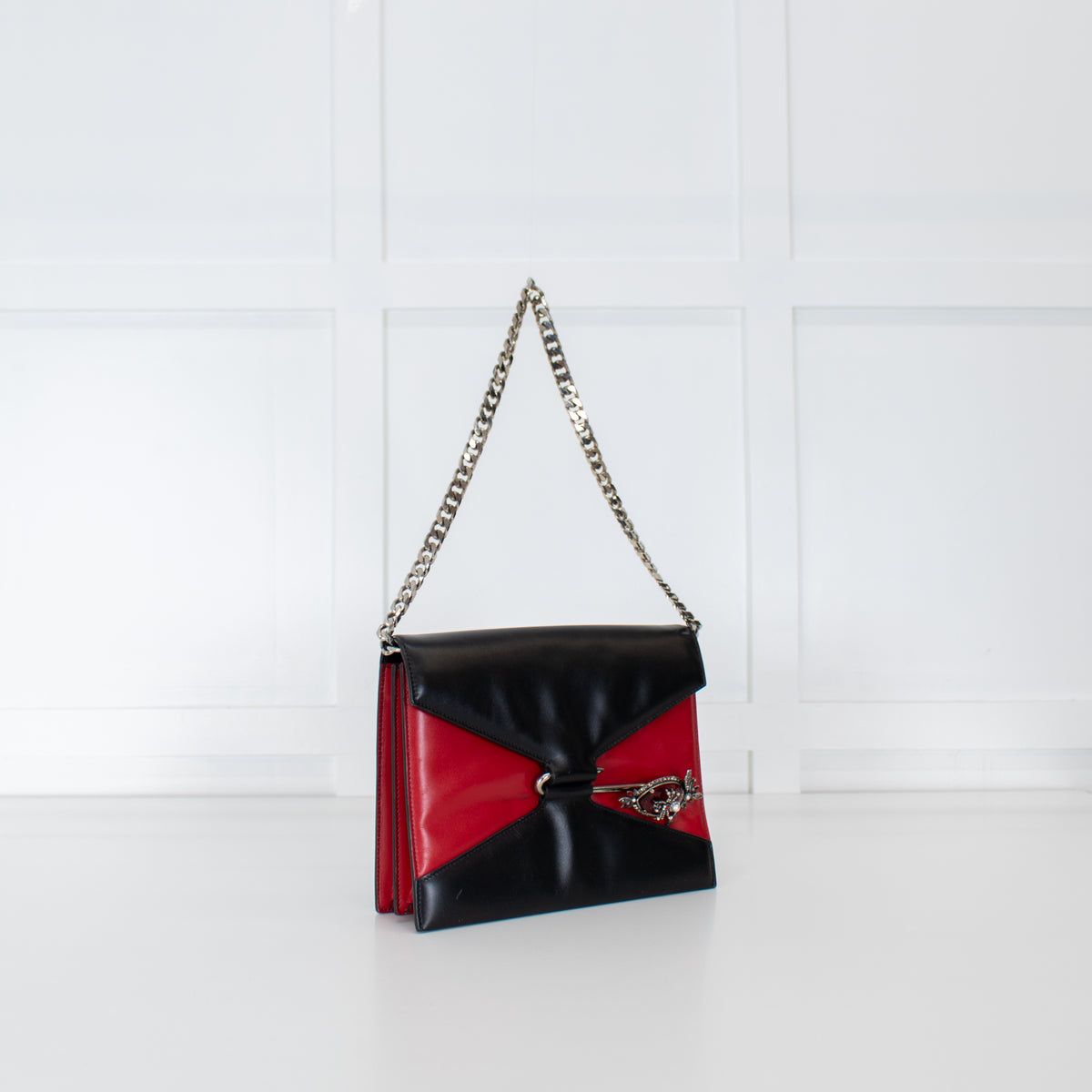 Alexander McQueen Red And Black Spider Pin Bag