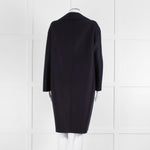 Harris Wharf London Navy Double Breasted Wool Coat
