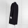 Harris Wharf London Navy Double Breasted Wool Coat