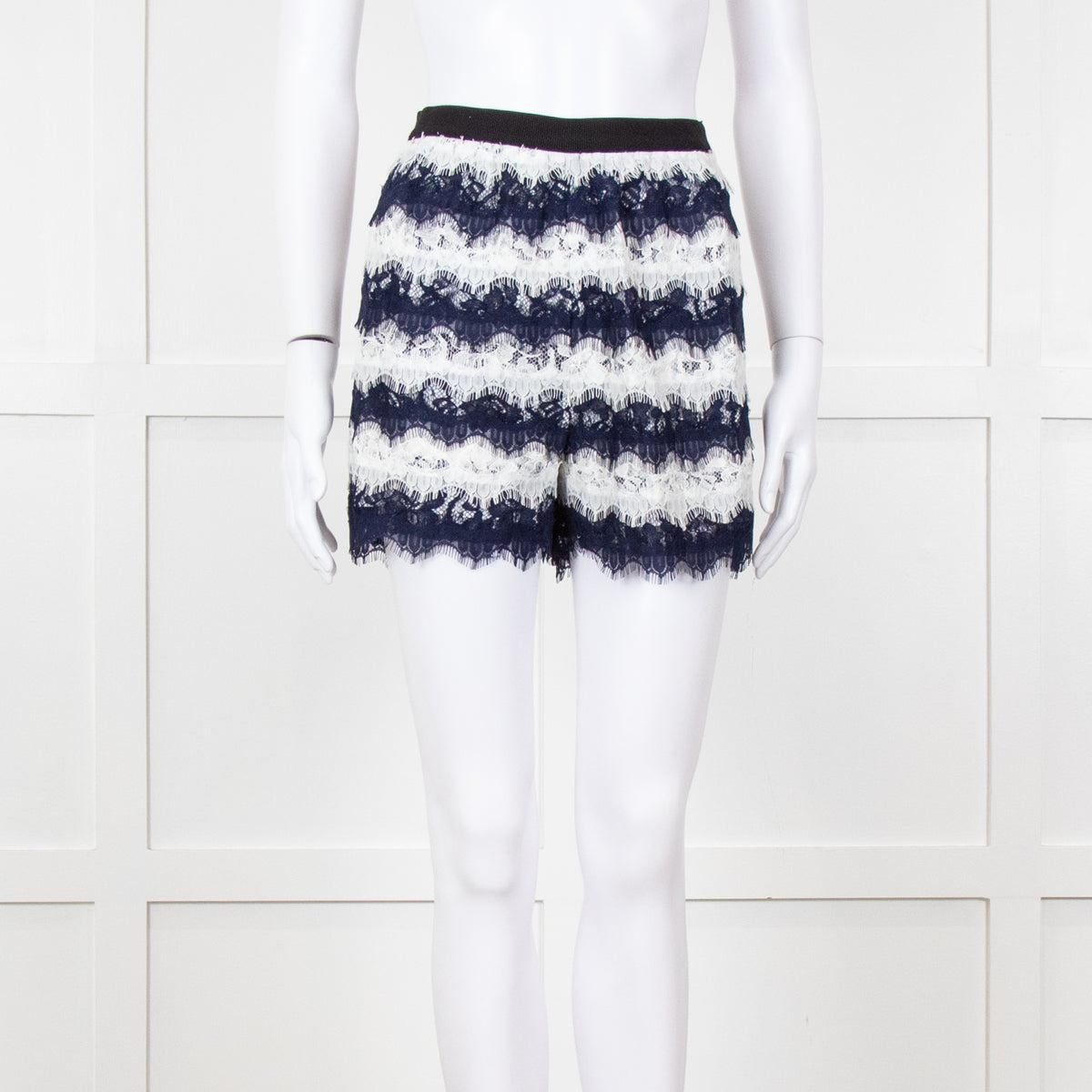 Diane Von Furstenberg Navy White Lace Shorts