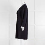 Harris Wharf London Navy Double Breasted Wool Coat