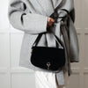 Gucci Black Suede Horsebit Vintage Shoulder Bag