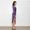 Diane Von Furstenberg  Purple Brown Floral Net Long Sleeve Dresses
